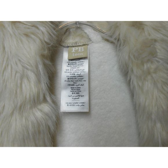 Pottery Barn Teen Leopard Faux Fur cream color Robe Size: One Size - Picture 10 of 11